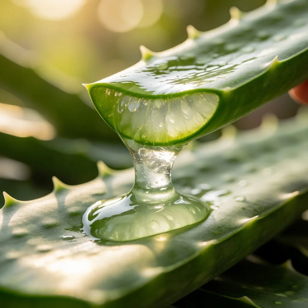 Gel de sábila recién cortada, usado en salud digestiva